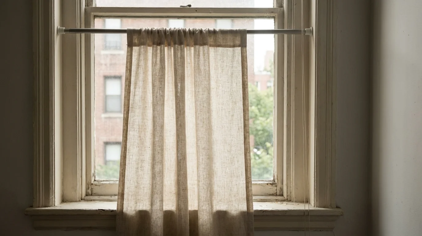 How to hang curtain rod without drilling using a tension rod inside a recessed window