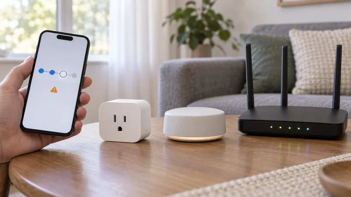 Matter device not connecting between a phone smart plug hub and router
