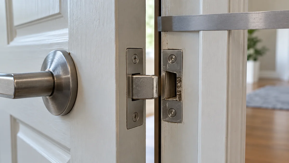 Door strike plate not lining up while the latch contact point and frame gap are checked