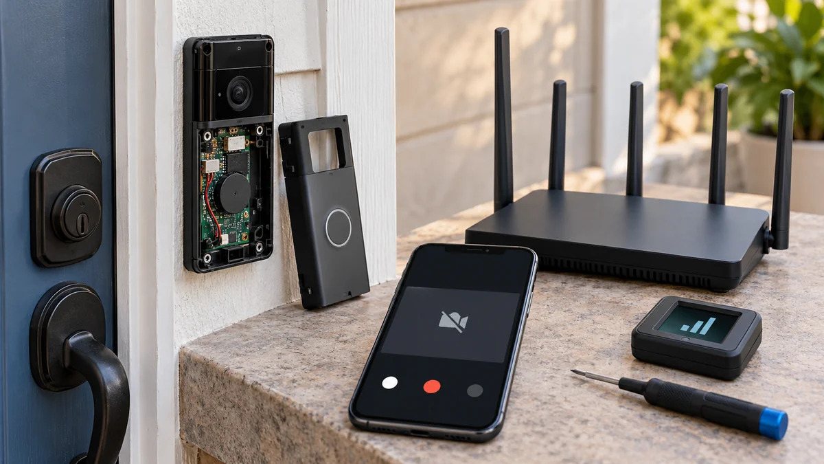 Ring doorbell live view not working wifi diagnosis using a phone and an unbranded video doorbell near a router